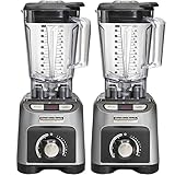 Hamilton Beach 58850 1800W Blender with 64 oz BPA-Free Jar & 4 Programs, Silver (2-Pack)