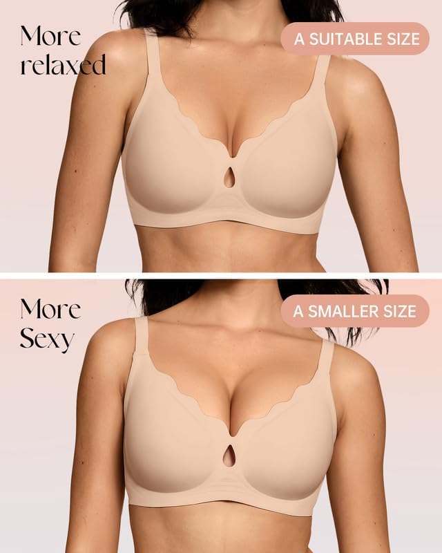 Wireless Bras for Women Wave Push Up No Underwire Bralettes Seamless Full Coverage Support Lift Everyday Bra - Image 4