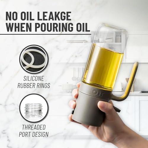 Oil Sprayer Bottle, 250ml Glass Container with Mist Spray,Olive Oil Spray Bottle for AirFryer, Salad, BBQ, Kitchen Baking, Roasting,High Borosilicate Glass Sprayer Mister, Grey - Image 5