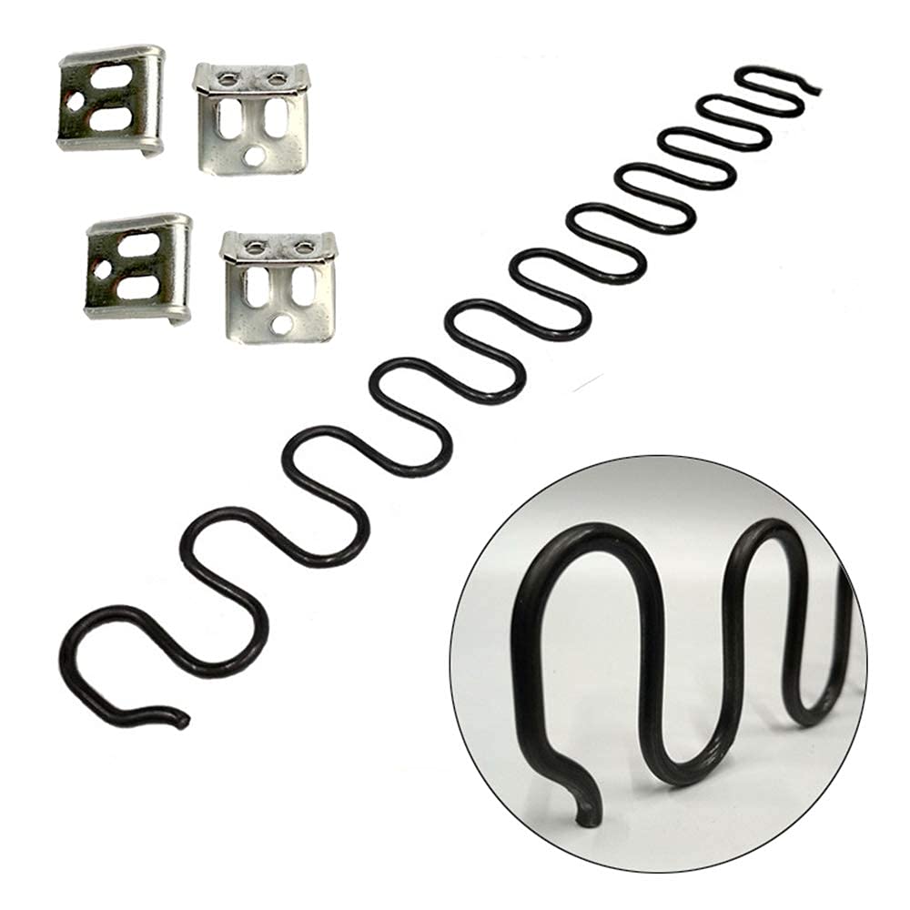 Sofa-Ersatzfedern,4 Stück 63,5 cm Federn mit 16 Stück S-Clips, 4,0 Draht-Durchmesser,Sofa-Feder-Reparatur-Set für Sitzgelegenheiten in Möbeln, Innendekoration,Automotiv
