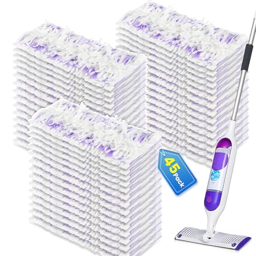 Bisenkud Cleaning Pads Compatible with Swiffer Power MOP Refills | 45 Pack 20% Thicker Pads | Pet Hair & Grease Deep Cleaner