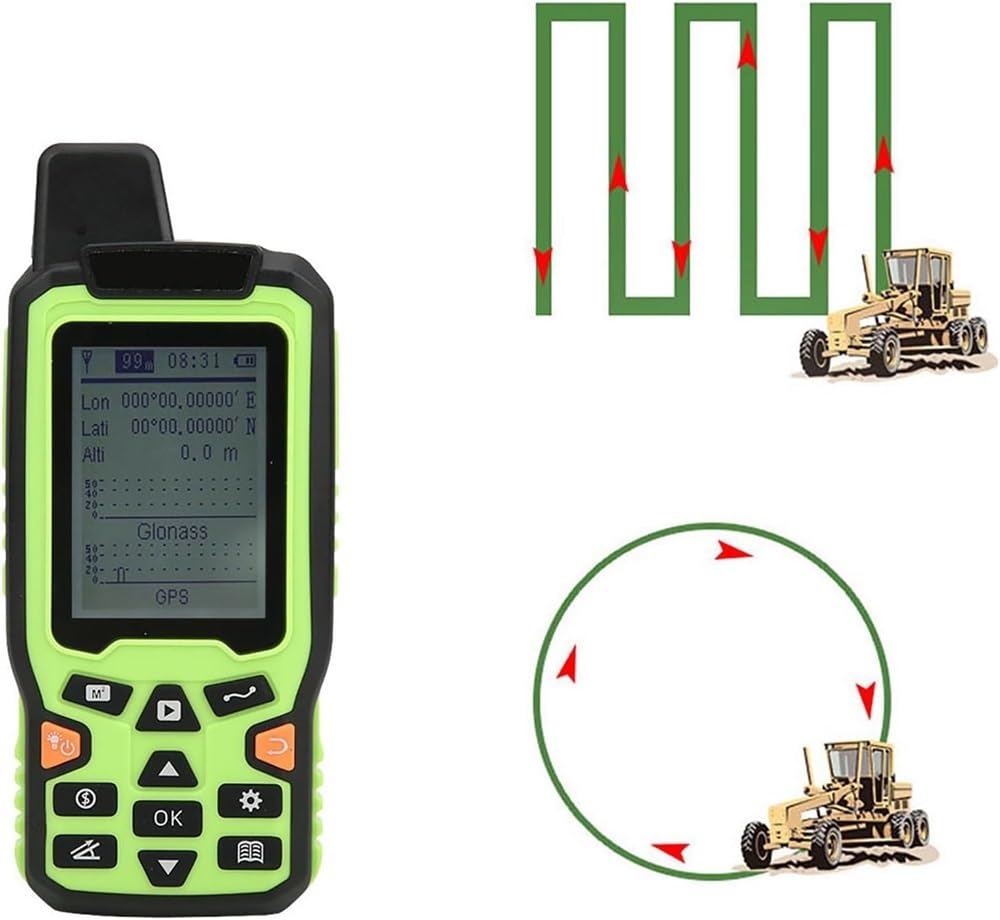 Ręczny miernik lądowania GPS, sprzęt do badania terenów, narzędzie do geodezji gruntów rolnych ze smyczą i ekranem podświetlenia 2,4", bateria 2500 mAh i obsługa transmisji głosowej, do pomiaru