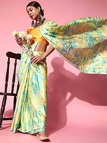 Image of AKHILAM Women's Crepe Printed Saree With Unstitched Blouse Piece (LIHAZ10 Parent)