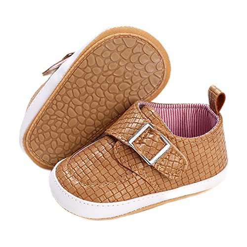 Baby Girls Boys Sneakers Soft Sole Baby First Walking Shoes First Walker Infant Crib Shoes Pu Leather Baby Shoes High Top Baby Canvas Shoes 0-6Month Khaki #TOP8