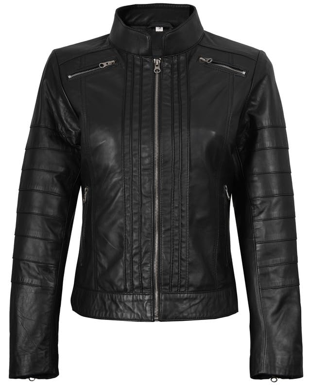 Image of Decrum Leather Jacket for Women - Real Lambskin Casual Leather Jackets Womens