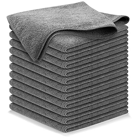 USANOOKS Microfiber Cleaning Cloth Grey - 12Pcs Cover
