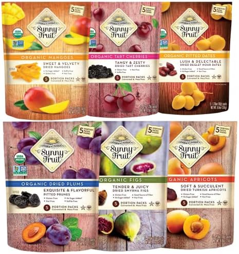 Sunny Fruit Dried Fruit Assortment, 6 Bags (30 Portion Packs)