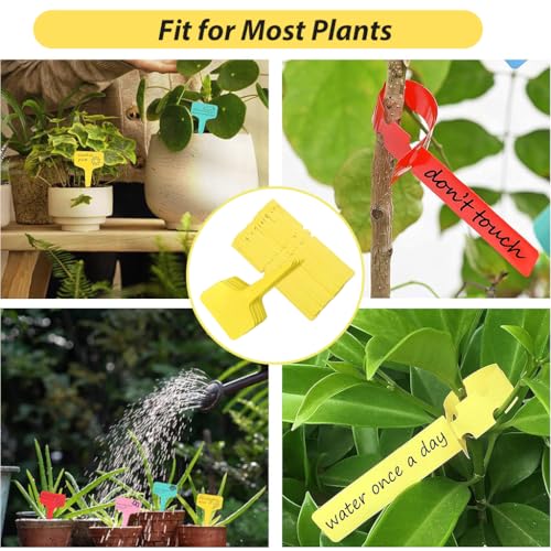Image of HASTHIP 200 Pcs Plant Label, Writable PVC Yellow Plant Label Tags Plant Markers, Multipurpose Planter Tags, Seedling Tags, Identification Markers