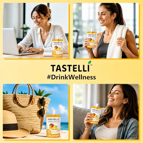 Tastelli Mango Pineapple Konjac Jelly with Collagen & Vitamin C | Sugar Free Gluten Free Low Calorie | Vegan Fruit Snack | 150mL x 10 Pouches - image 7