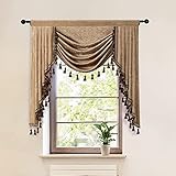 ELKCA Thick Chenille Window Curtains Valance for Living Room Coffee Waterfall Valance for Bedroom,Rod Pocket, W39 inches, 1 Panel