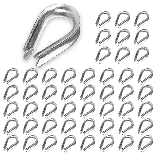 LOLYSIC 50 Stück Drahtseil Kauschen,Stahldraht Seil Rigging 304 Edelstahl 5mm Kabel kausche Herz Kausche Kabel Stahldraht Seil Rigging Material, M5-Seilkauschen-Rigging Cover