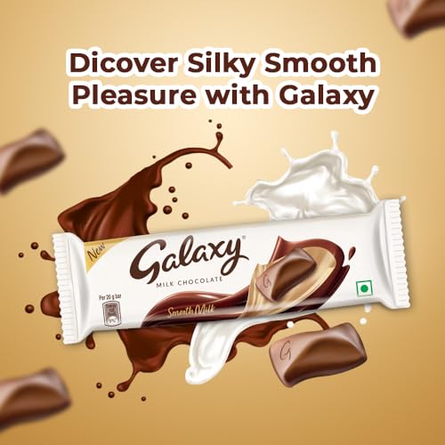 Image of GALAXY Smooth Milk Chocolate Bar | Loaded with the Goodness of Milk and Cocoa | Perfect for Sharing with Family & Friends | Pack of 25, 20 gram
