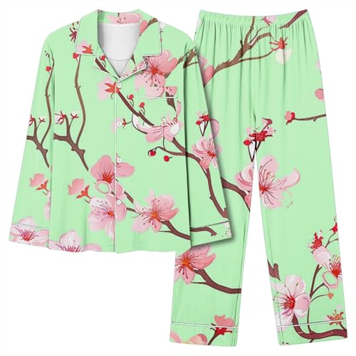 Women [EFA Pajama tl ?  v[g Mtg fB[X pW} ɂ ߏ Jo[ t[Xς ѕz [ނ[㉺ Y t@bV