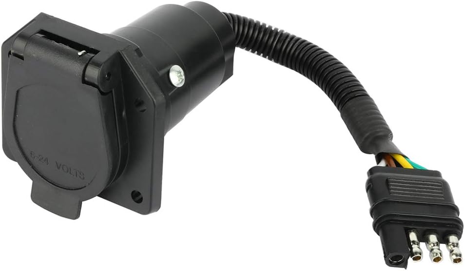 SCITOO 4 Pin to 7 Pin RV Trailer Light Adapter 624V