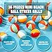Hungdao 12 Pcs Beach Stress Balls 2.5 Inch Mini Relief Stress Balls Rainbow Pool Game Toys Foam Sports Toys with Storage Bag for Office Gifts Classroom Rewards Birthday Party Favor
