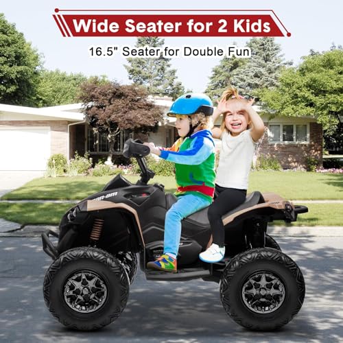 Joyracer CA002-J Kids Atv 24V, Joyracer Licensed Brp Can-Am Two Seater Ride On Cars For Kids W/ 4X200W Powerful Motor, Bluetooth, Led Lights, Usb, Spring Suspension, Electric Quad thumb #3
