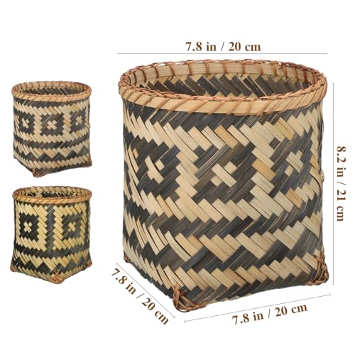 Cesto tejido de bambú MAGICLULU para basura 8.26X7.87X7.87 pulg miniatura 4