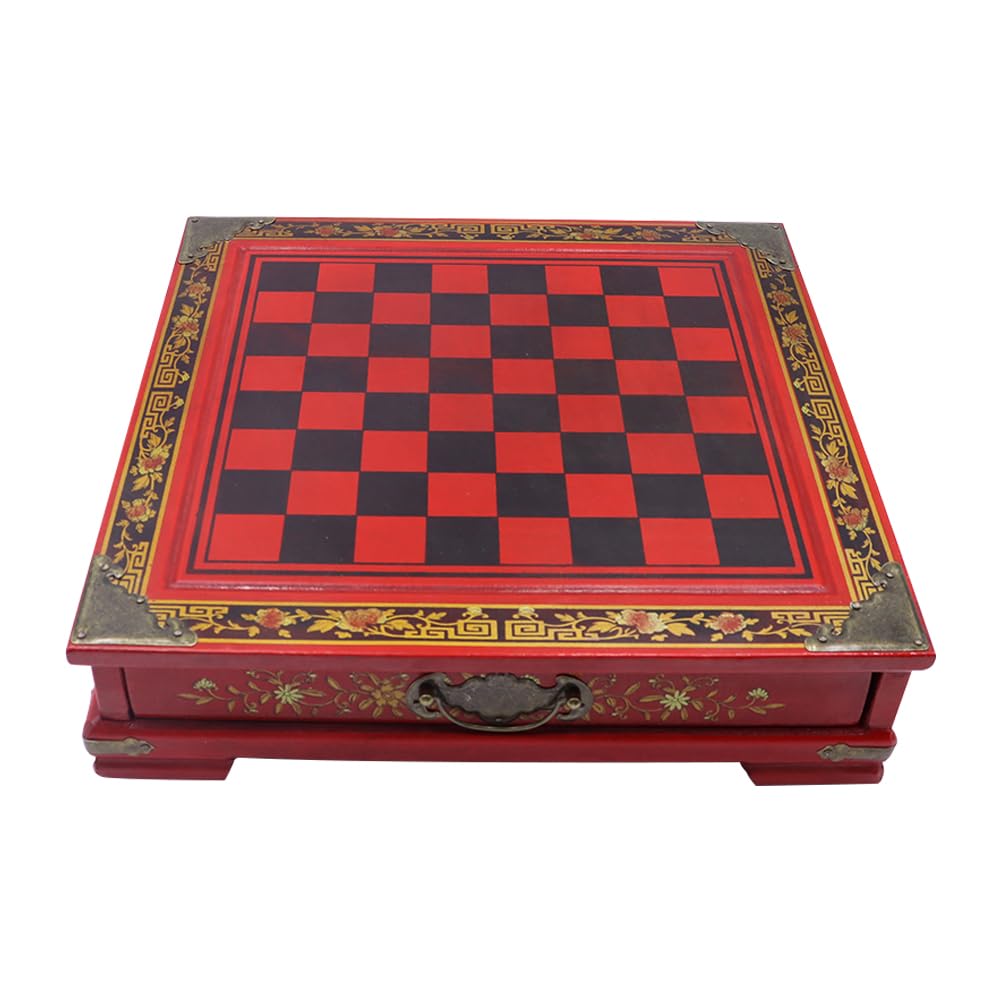 Set di Scacchi retrò guerrieri di Terracotta, Gioco da Tavolo Classico per Famiglie Realizzato a Mano con Scacchiera e Scatola di immagazzinaggio (26 cm)