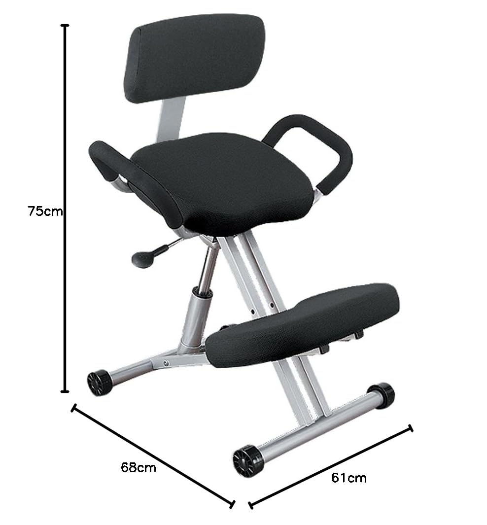 Amazon.co.jp: ニーリングチェア 背もたれ付き ブラック RBC-G06AX-BK