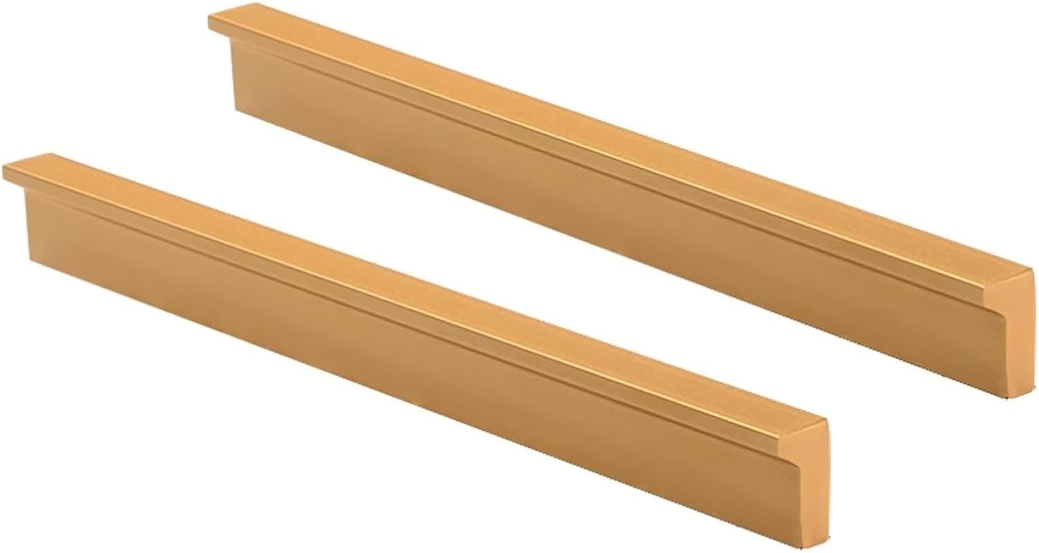 Hidden Furniture Handles Gold Furniture Pull Handles L-Shaped Cabinet Door Handles 2 Pcs Kitchen Cupboard Pulls Solid Drawer Handles, Aluminum Alloy(Length 150mm)