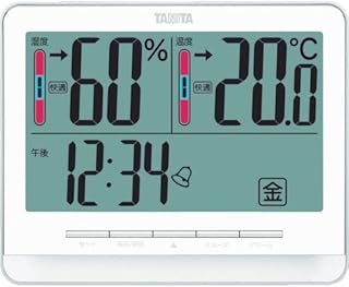 タニタ 温湿度計 温度 湿度 デジタル 大画面 ホワイト TT-538 WH 温度・湿度の快適レベルを5段階でお知らせ