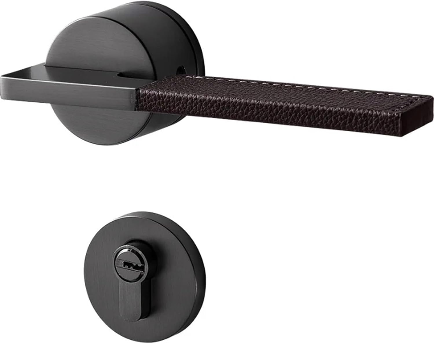 Door Lock Door Handle Light Interior Mute Black Nickel Split Lock Meeting Room Door Lock 4Pcs