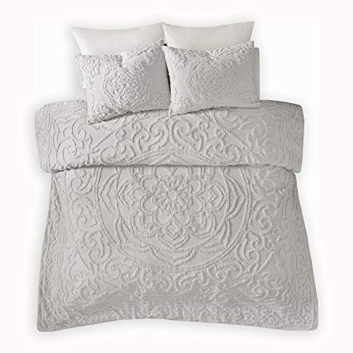 Madison Park MP10-5882 Laetitia Comforter Bohemian Tufted Cotton Chenille, Medallion Shabby Chic All Season Down Alternative Bed Set thumb #7