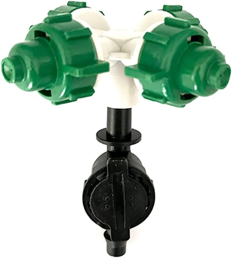 Gardening Irrigation Dripper 10 Sets of Cross-atomizing Irrigation Nozzles with Anti-drip 4 Nozzle Spray Nozzles Garden and Lawn Micro-Irrigation System IT217