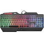 Rii RK202 Gaming Keyboard,LED Rainbow Backlit Light up Keyboard With Membrane Keys,Spill-Resistant,for PC Computer,Laptop,Windows,Gamer,Xbox one,PS4,PS5-UK Layout