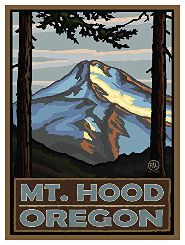 Mount Hood Oregon Giclee Art Print Poster from Travel Artwork by Artist Paul A. Lanquist 9" x 12"
