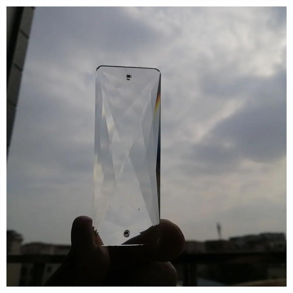 Attrape-Soleil de Jardin Lustre Suspendu en Cristal à Prisme Long à facettes, 30x76mm, 10 pièces, Lampe Suspendue, pièce d'éclairage, décoration de la Maison Colliers pendentifs Faits à la Main