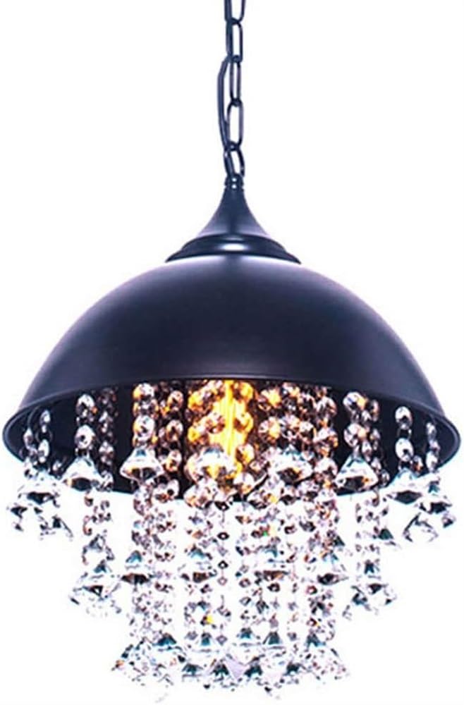 Suspension créative en cristal craquelé avec chaîne en fer industriel - 8
