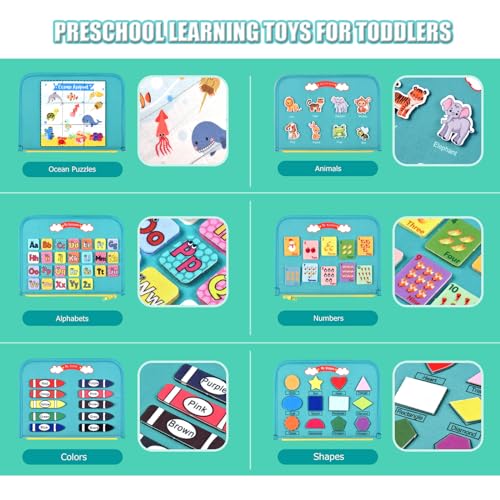 VISATOR Busy Board Montessori Toys For 3 4 5 6 7 8 Year Old Girls Boys Sensory Toys For Toddlers Preschool Educational Learning Toys Activity Board For Fine Motor Skills Kids Gifts Airplane Car Toys - Image 2