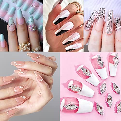 Una Gella Long Coffin Fake Nails Tips 216Pcs Pre-Shape Coffin Press On Nails Long Coffin Nail Tips Xl Coffin Nails Full Cover Nail Tips Coffin False Fake Clear Coffin Tips With Box For Diy Salon 10 Sizes #TOP2