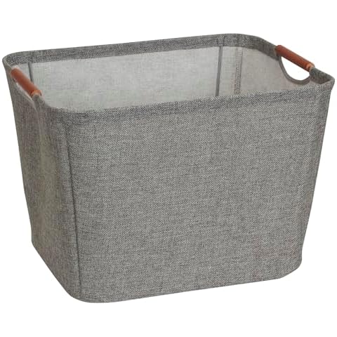 Household Essentials Storage Bin with Wood Handles Cover