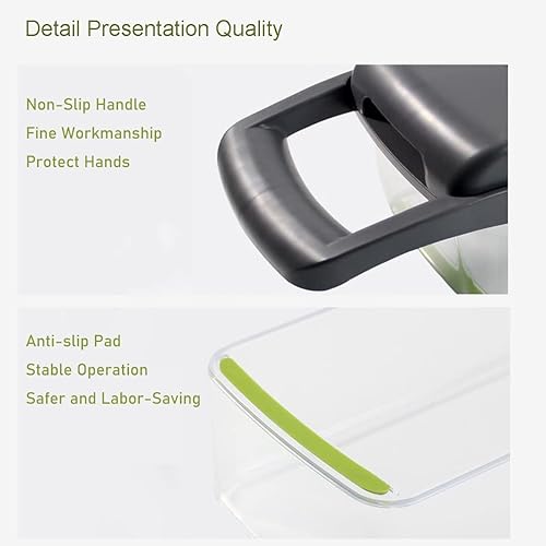 Miniatura 6 de Pro Food Vegetable Chopper Slicer Onion Chopper with Container Includes Handheld Spiralizer Mandoline Slicer for Kitchen Essentials7 Blades