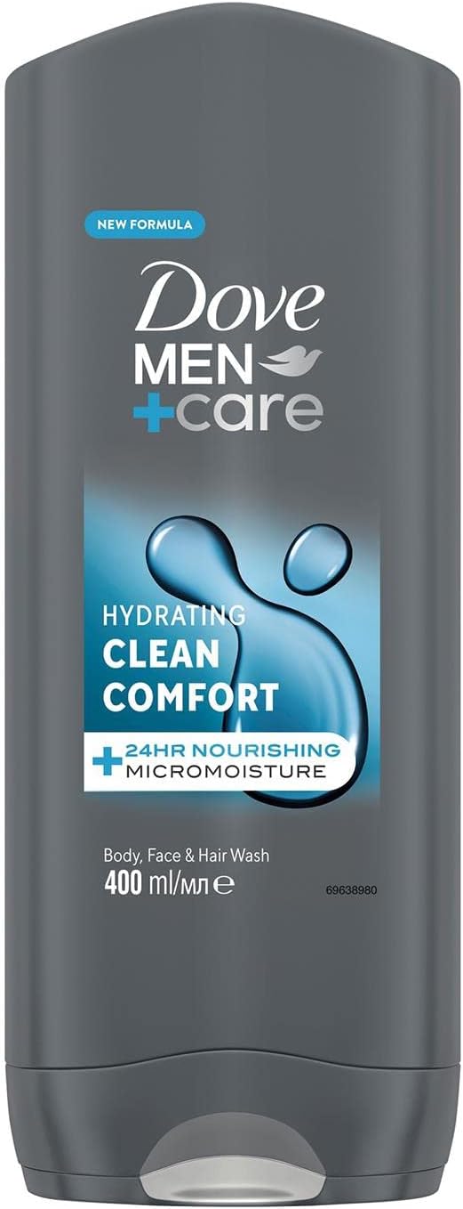 Hydrating Clean Comfort 3-in-1 Hair, Body and Face Wash with 24-hour nourishing MicroMoisture technology body wash for men 400 ml