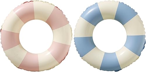 Flotadores de piscina para niños de 5 a 10 años, tubos inflables con rayas simples, bonitos anillos de natación, flotadores, juguetes acuáticos para