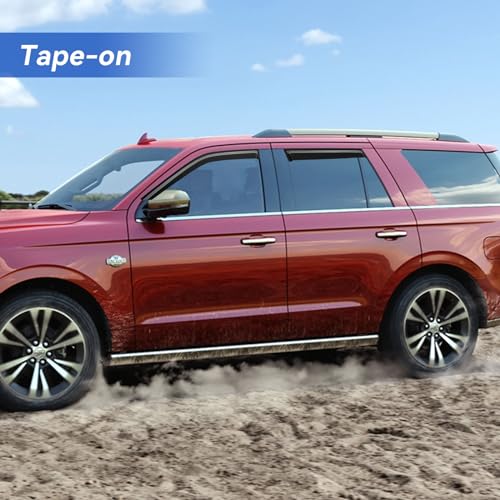 Image of Window Visors Rain Guards for 2018-2024 Ford Expedition, Out-Channel Window Vent Wind Deflectors Visors Shades for 18-24 Expedition XL STX XLT MAX Limited King Ranch Platinum