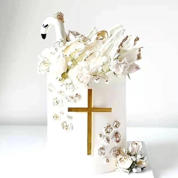 SUVO 10-Piece Set,Gold Cross Cake Toppers, 3.82"" x 5.59"" Each, Baptism First Holy Communion Cake Topper by SUVO - Image 2