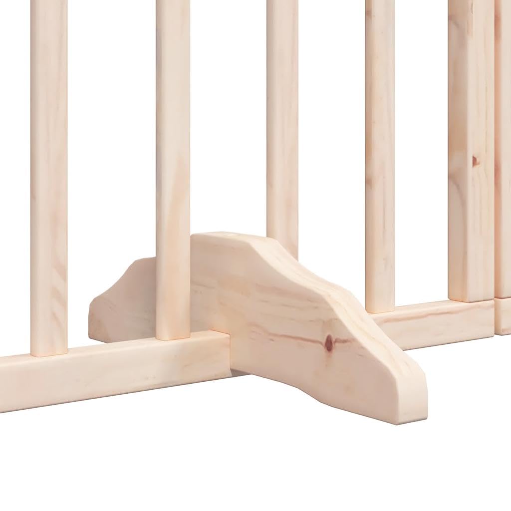 Rejilla para perros con puerta plegable, 6 paneles, madera de álamo, 300 cm, independiente, con cerradura de puerta y patas para perros, cachorros, protección en el jardín, terraza, patio