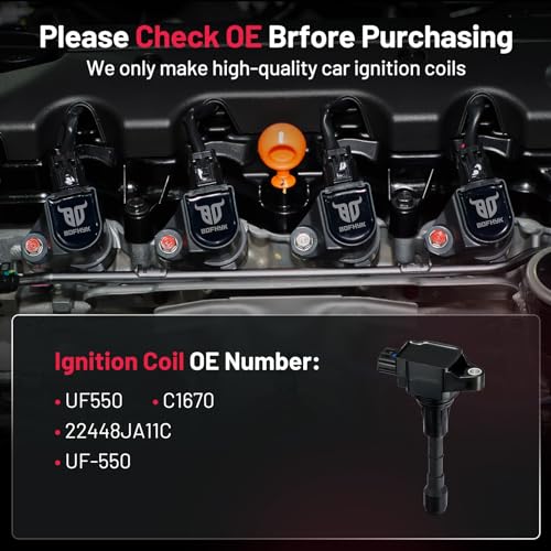 Image of BDFHYK Ignition Coil Pack UF550 Compatible with Nissan Altima Maxima Murano 2011-2012 INFINITI Q50 QX60 G35 2015-2017 Nissan Pathfinder 350Z Nissan Coil Pack 3.5L Coil for C1670 22448JA11C Set of 6