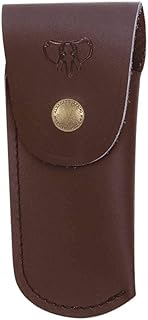 Cudeman Funda para Navaja 631-C Cuero Color marrón, Cuero de Primera Calidad para Caza, Pesca, Supervivencia y bushcraft + Portabotellas Regalo