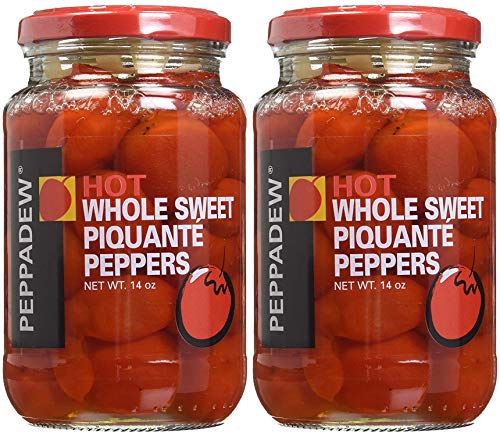 Peppadew® Sweet & Spicy Juanita Piquante Peppers, 14 Ounce (400g) HOT, Whole – Gluten Free & Vegan, [Pack of 2]