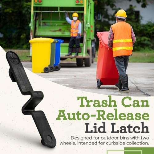 Image of Push Clip Trash Can Locks for Animals, Easy to Install, Durable Trash Can Lock for Cart Lid Security, 28-96 Gallon Garbage Can Lock for Outdoor (Pack of 2)