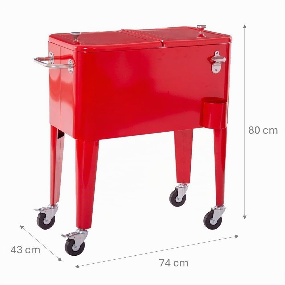 Nevera Portátil Fresh Rojo Metal 74 x 43 x 80 cm