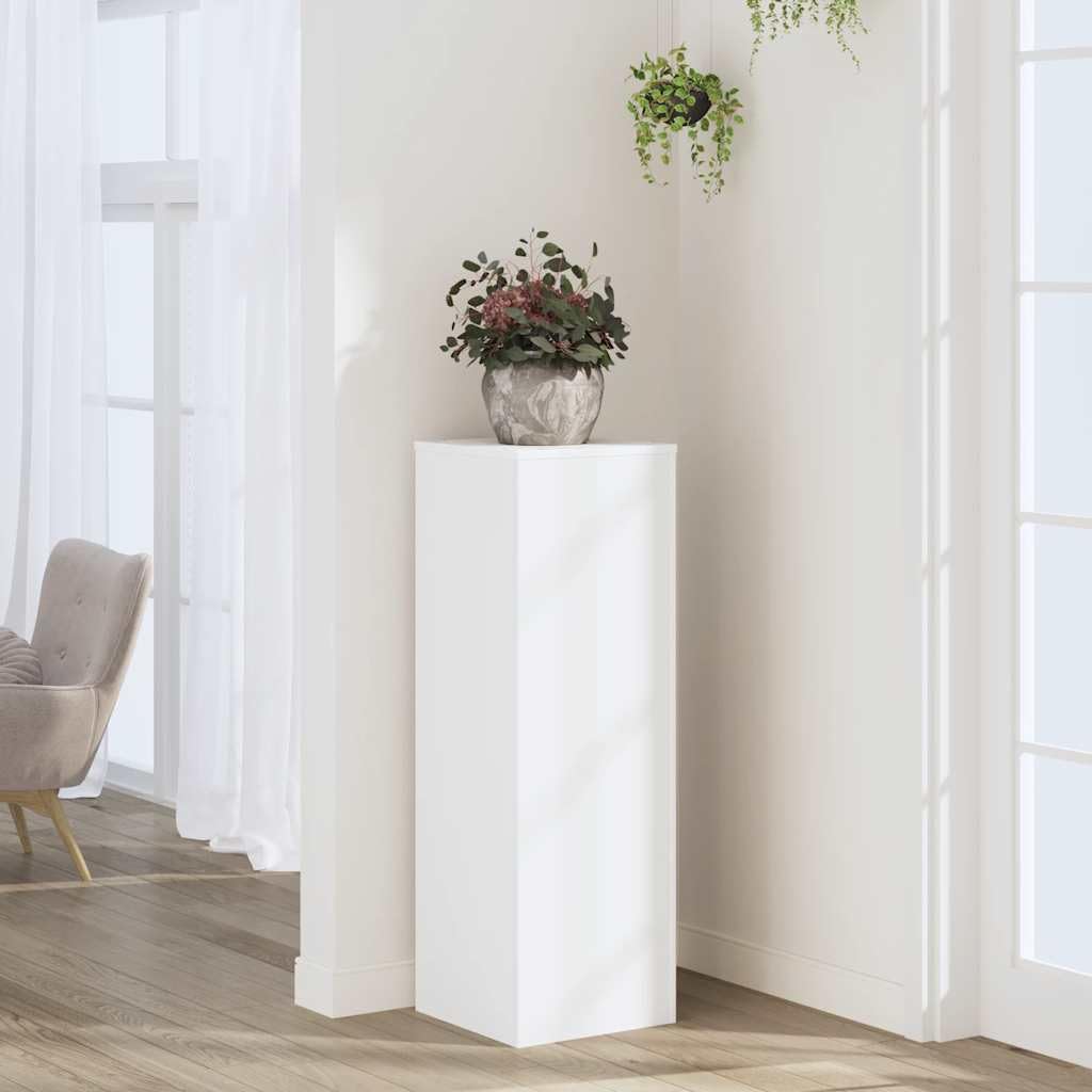 vidaXL Soportes para Plantas Madera de ingeniería Blanco 33x33x100 cm