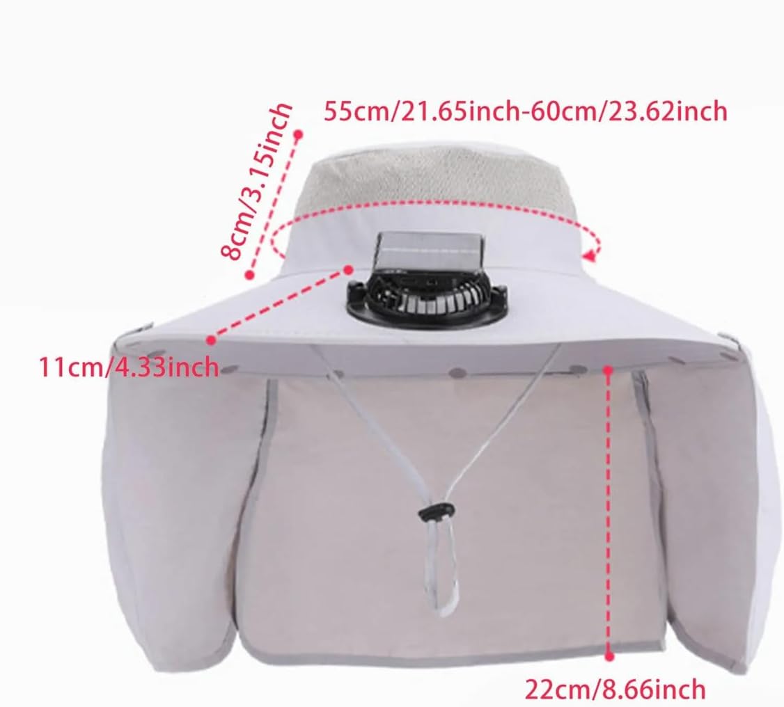 Windproof Strap Solar Or USB Charging Anti UV Sun Outdoor Fishing Cap