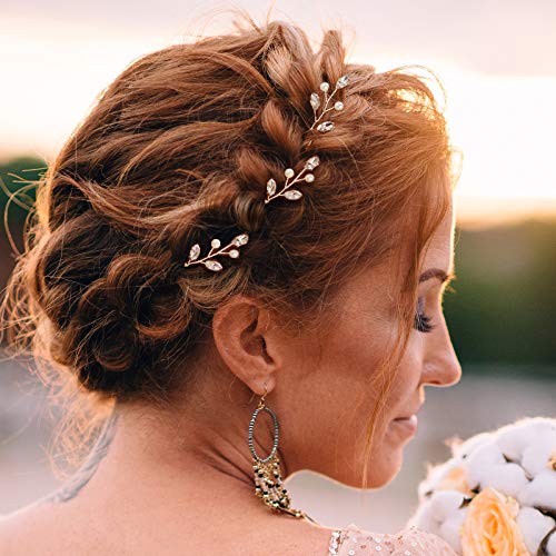 Syhood SYHOOD-PEARL CONSIST-01 6 Pieces Pearl Crystal Bridal Hair Pins Rhinestone Flower Wedding Hair Piece Vintage Hair Accessory Party Hair Pins thumb #1