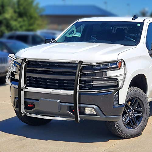 Image of DNA Motoring GRILL-G-085-SS Front Bumper Brush Grille Guard Replacement Compatible with 19-20 Silverado 1500